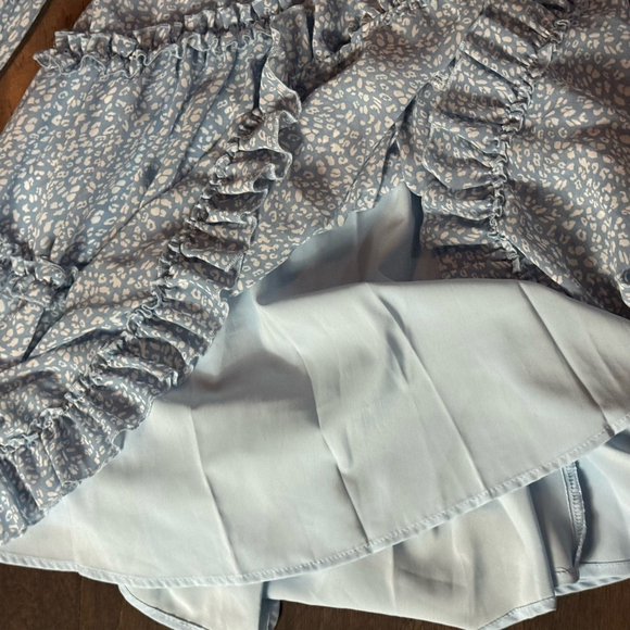 Selfie Leslie Ruffle Floral V-Neck Mini Dress Size XS Blue - Picture 8 of 11